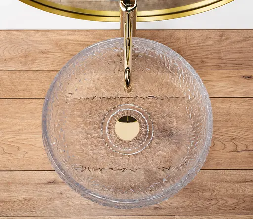 Умивальник Rea Ice Cristal накладний REA-U5070, Прозорий - фото 5