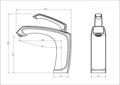 Смеситель для умывальника графит Nett PGr-33 Графит - фото 3