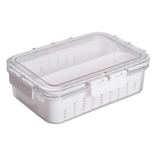 Контейнер для хранения пищевых продуктов Yiwu HP-27-11 пластиковый с двумя отсеками белый