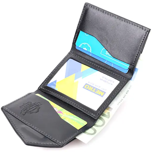 Кожаный женский кошелек Grande Pelle 10х9.7х1 см acs0027015 - фото 4