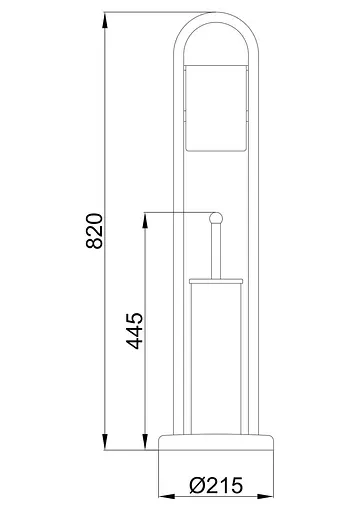 Ершик напольный с бумагодержателем хром 82 см Frap F903 1/6, Хром - фото 2