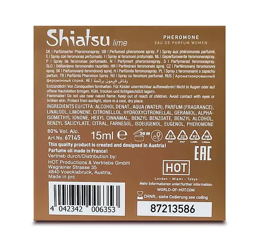 Духи жіночі з феромонами Hot Shiatsu Pheromone Fragrance Women Lime 15 мл - фото 6