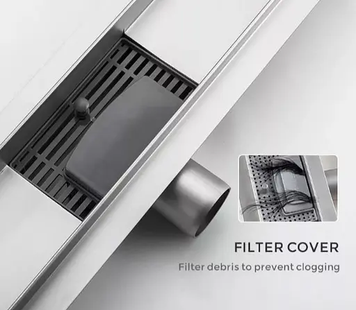 Душевой трап Gappo 70х800 мм, нержавеющая сталь G88007-3 - фото 4