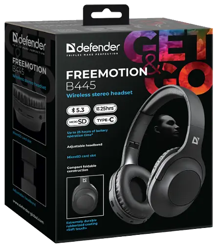 Навушники FreeMotion B445 Bluetooth Black (63445) Defender teh0021296 - фото 5