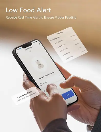Кормушка для домашних животных Nooie, умная автоматическая кормушка для кошек, 2,4 ГГц Wi-Fi, 3,8 л сухой корм, контроль порций - фото 2