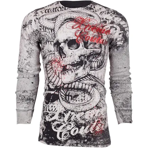 Футболка с длинным рукавом Xtreme Couture by Affliction Men's Long Sleeve Thermal Shirt Toothache 2XL
