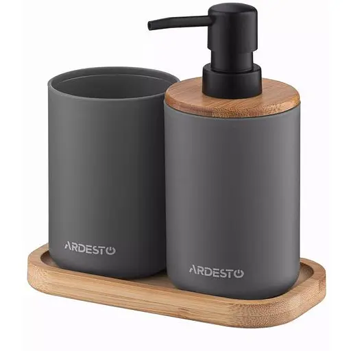 Набір для ванної кімнати Ardesto Minimalism сірий темний (ARHB3110GB)