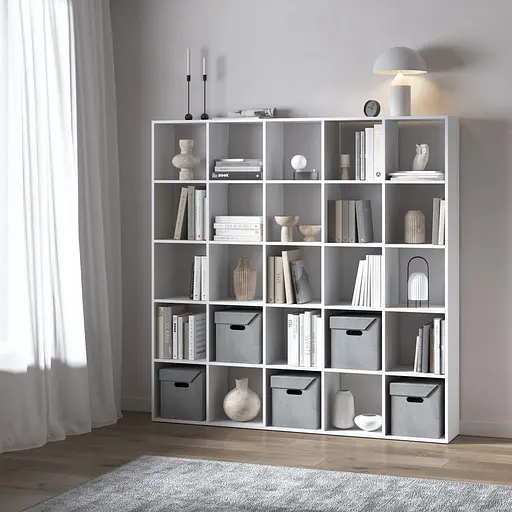 Книжная полка стеллаж Vays M-4 с 25 ячейками ЛДСП 178x29x178 см для дома офиса детской или гостиной