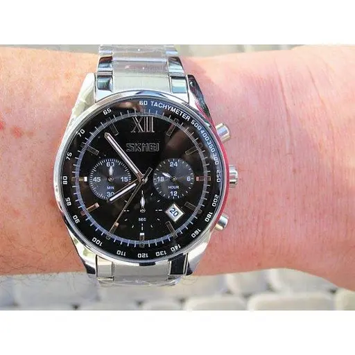 Чоловічий наручний годинник Skmei Tandem 9096 Сріблястий - фото 6