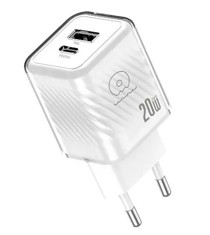 Зарядное устройство WUW 20 Вт адаптер блок питания WUW C226 QC3.0 USB Type-C Белый - фото 1