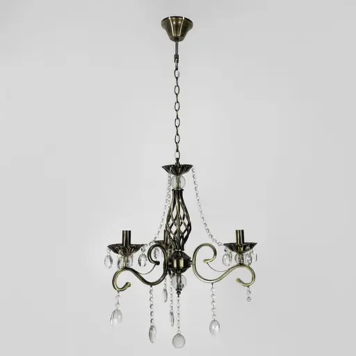 Класична люстра-підсвічник на 3 лампи у бронзовому корпусі Ø 50 см | Арт. 6071/3 AB | Line F - фото 5