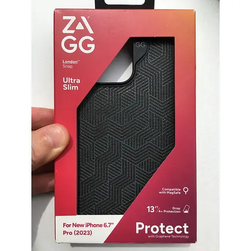 Протиударний чохол Gear4 Zagg London MagSafe для Iphone 15 Pro Max (6.7") тканинний Black Geo - фото 3