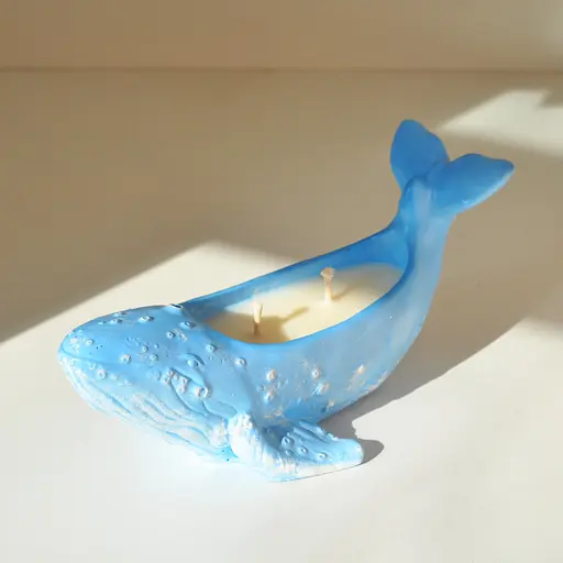 Ароматична свічка в гіпсовому кашпо "Кит" Spokiy SP2377 Синій 100 г - фото 2