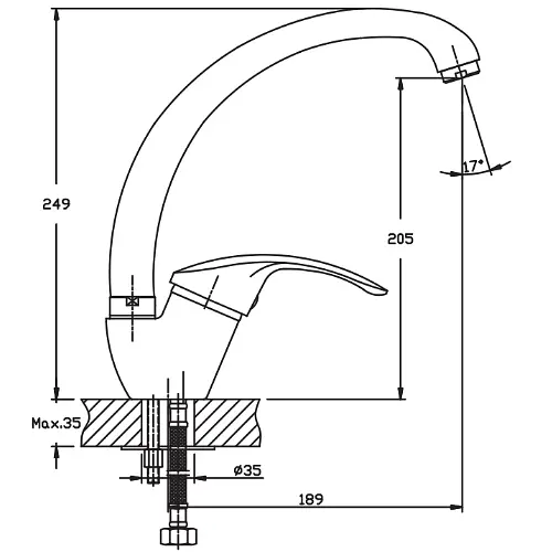 Змішувач для кухні Haiba MARS 011 HB0264 - фото 2