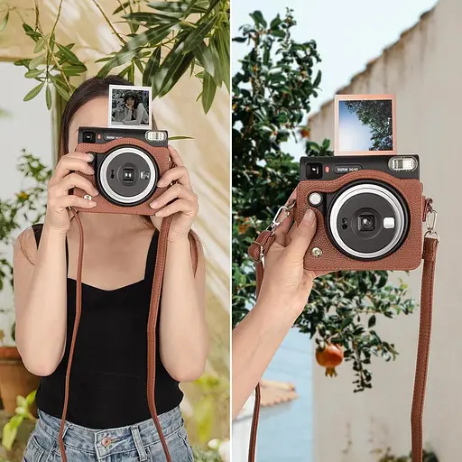 Чехол для фотоаппарата Fujifilm Instax Square SQ40 коричневый - фото 8