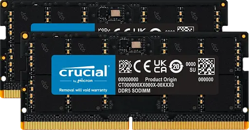 Оперативна пам'ять Crucial 64GB (2x32GB) SODIMM DDR5 4800MHz (CT2K32G48C40S5) Б/В - фото 1