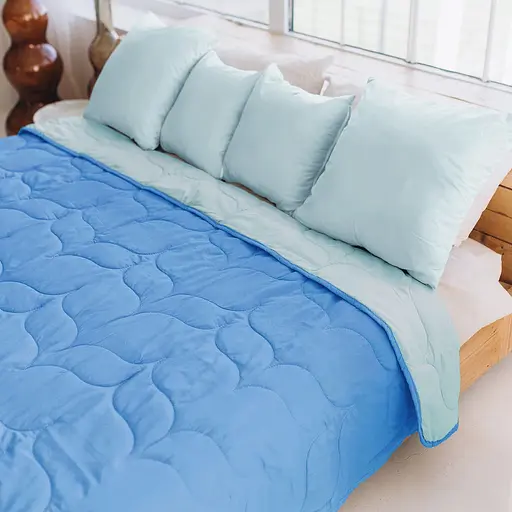 Покривало Sonex Tahiti двостороннє 240х220 см синьо-блакитне (SO102523) - фото 2