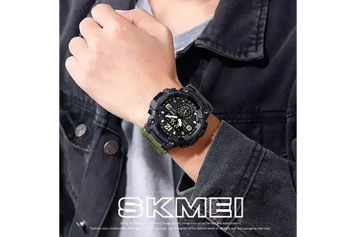 Наручний годинник чоловічий Skmei 1637 Army Green, 1637AG (18439) - фото 6