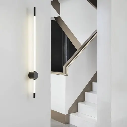 Лінійний настінний чорний світильник Pipeline 100 см Арт. WB 4/1000 BK Line F - фото 1