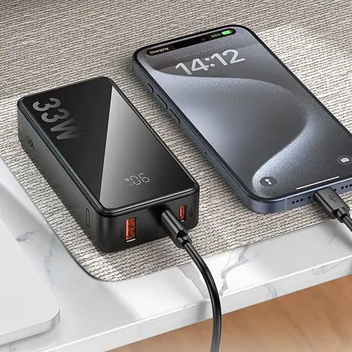 Портативний ЗП Power Bank Hoco Q27 Jewel 22.5W+PD33W 10000 mAh Black - фото 4