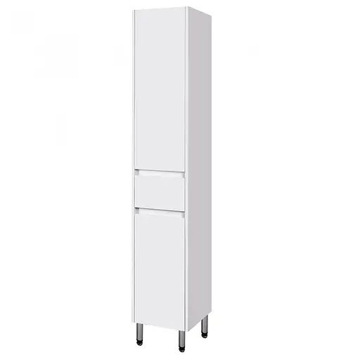 Пенал Мойдодир для ванної Сіті П-33К-U білий з кошиком для білизни, Білий - фото 1