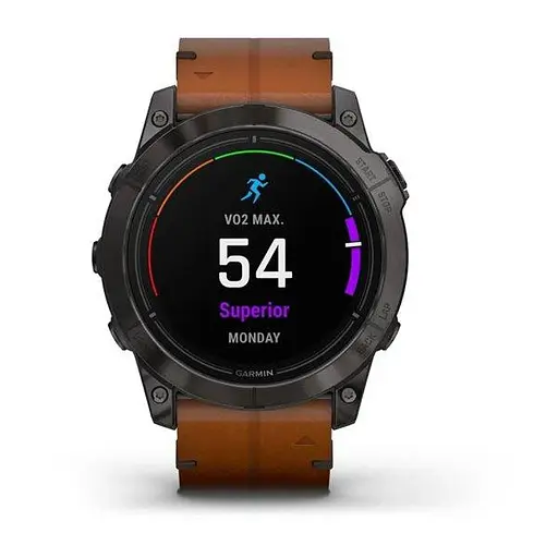 Смарт-часы Garmin Epix Pro 2 Sapphire 51 mm Carbon G. DLC Tit. with Chestnut L. Band (010-02804-30) - фото 2
