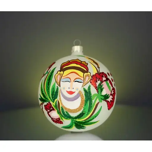 Набір ялинкових прикрас Різдвяні історії Самчиківський розпис 3 кулі скло (4820001154870) - фото 3