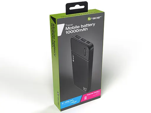 Зовнішній акумулятор Powerbank Tracer 10000mAh 2A тонкий на 2xUSB-порту BK Чорний - фото 8