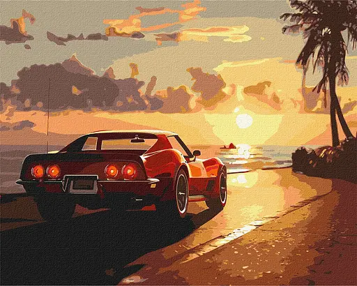 Набір для розпису по номерах Поїздка біля узбережжя, Ideyka, 40x50 см, КНО2794