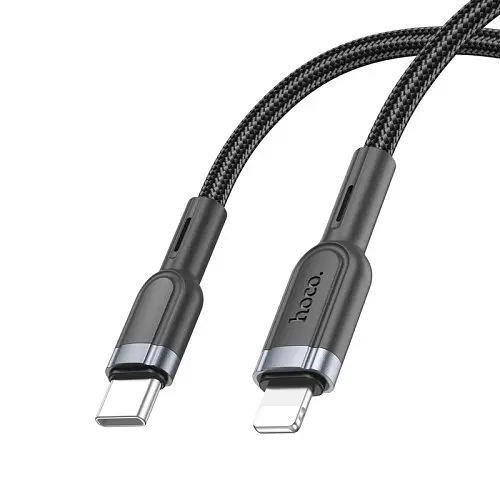 Кабель PD Hoco U117 Grand PD intelligent power-off charging data cable iP чорний