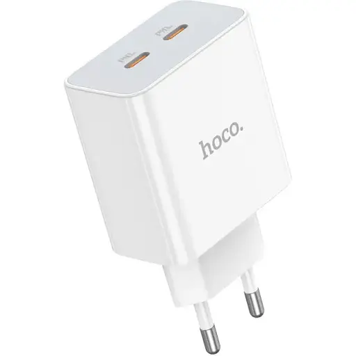 Мережевий зарядний пристрій Hoco C108A Leader PD35W dual port(2C) charger білий - фото 1