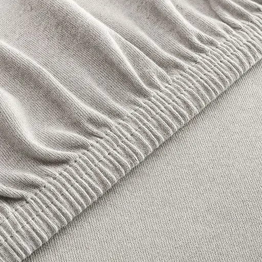 Простынь Ideia трикотажная на резинке 90х200х35 см (8-10983_серый/беж) - фото 2