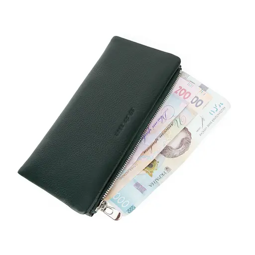 Гаманець жіночий шкіряний De Esse LC14098-GD145 на магнітах зелений - фото 4