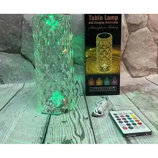 Нічник LED Rose Crystal Diamond з кристалами і зміною 16 кольорів, світильник кристалл з сенсорним перемиканням - фото 5
