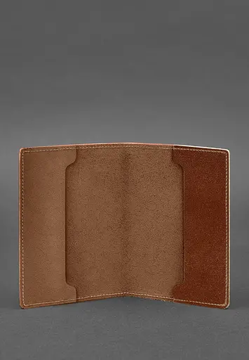 Кожаная обложка для военного билета офицера запаса 8.0 светло-коричневая - фото 3