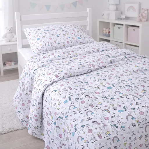 Комплект постельного белья Ranforce Elite Mirson Tiny Unicorn pink 160х220см (2200012579961) - фото 1