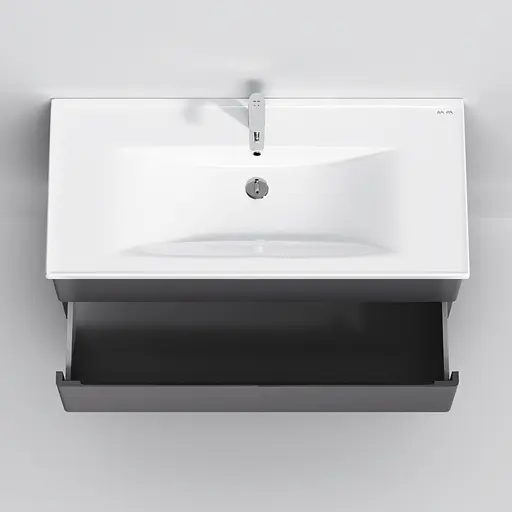 Тумба з умивальником AM.PM Hit підвісна 100 см графіт матовий M93A-FHX01002-WC01002GM38 Графіт - фото 8