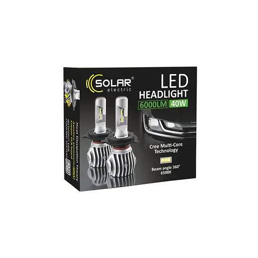 Автолампа SOLAR H7 CANBUS 12/24V 6500K 6000Lm 50W Cree Chip 1860 (8607) - фото 7