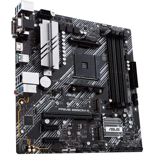 Материнская плата Asus Prime AM4 (B550) B550M-A, B550, 4xDDR4, Int.Video (CPU), 4xSATA3, 2xM.2, 1xPCI-E 16x 4.0, 2xPCI-E 1x 3.0, ALC887 8xUSB3.2/4xUSB2.0, VGA/DVI-D/HDMI, MicroATX - фото 6
