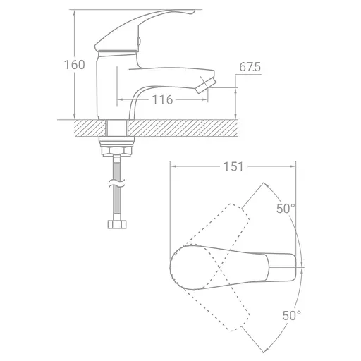 Змішувач для раковини TAU SL-2A143C (9840000) - фото 2
