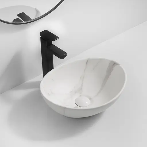 Умивальник накладний Mixxus Premium Ellipse-0108 marble 400x330x145 мм MP6526, Мармур - фото 7