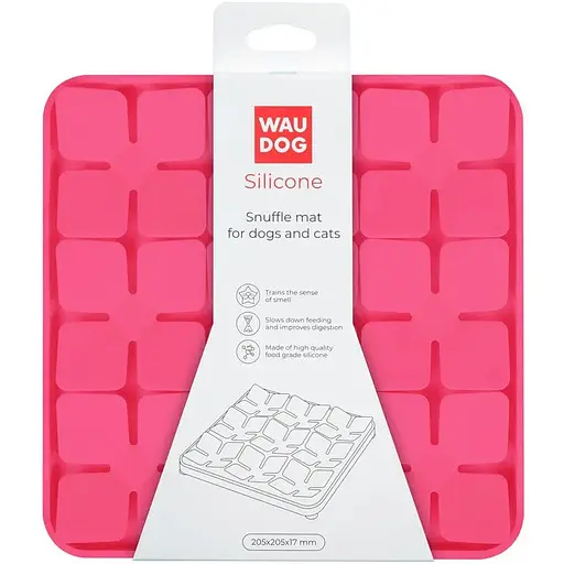 Коврик для поиска корма Waudog Silicone 205х205х17 мм розовый