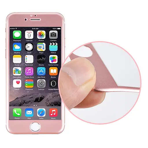 Защитное стекло 3D iPhone 6 6s бронь экрана дисплея Rinco rose gold - фото 3
