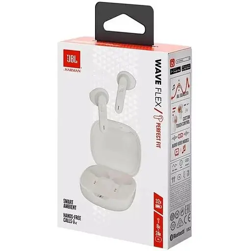 Bluetooth - навушники JBL Wave Flex (JBLWFLEXWHT) бездротова стерео гарнітура біла - фото 6