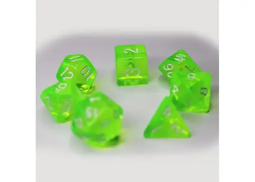 Набір кубиків Transparent 7 Dice Set - Light green , 7 шт. (g7dtran13) - фото 4