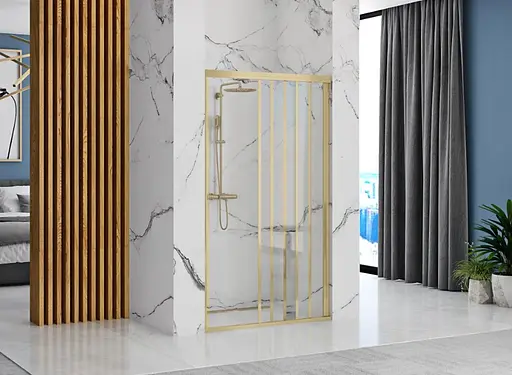 Душевые двери Rea Alex 90 brushed gold REA-K2506, прозрачный, золотой - фото 5