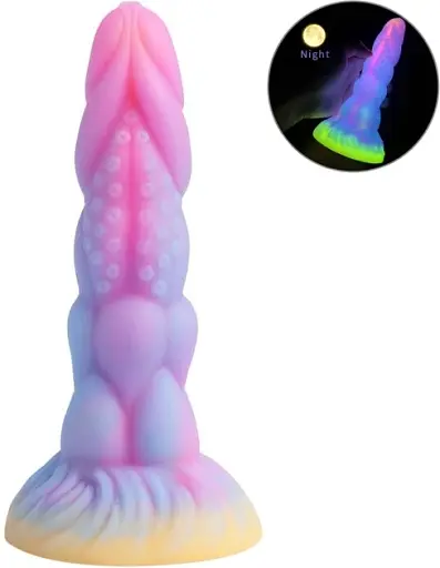 Фалоімітатор I’MCUM Galaxy Glow 20.7 см Світиться у темряві Різнокольоровий (IM-KYJ255-3) - фото 4