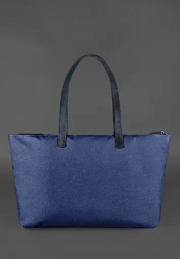 Шкіряна плетена жіноча сумка Пазл Xl синя Crazy Horse - фото 4