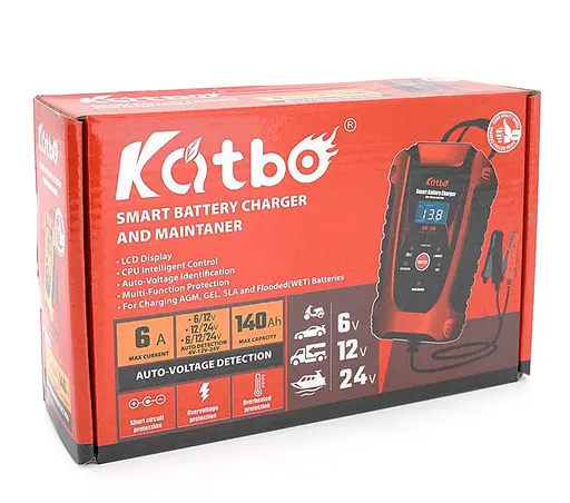 Зарядное устройство для аккумулятора Katbo BC1803 6V/12V/24V - фото 3