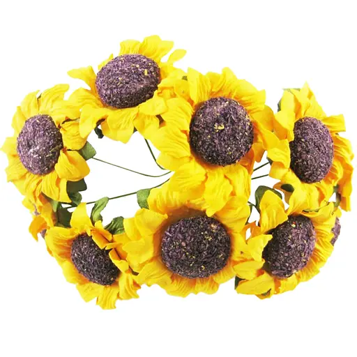 Декоративный подсолнух для творчества Bambi KV-735 пучок 10 штук - фото 1